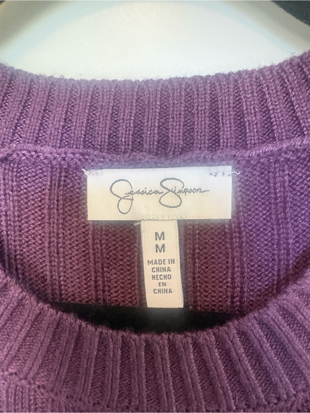Men's Ribbed Crewneck Sweater - Plum - Picture 7 of 9